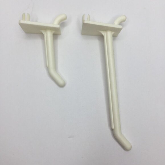 ~94 White Plastic Peg Board Hooks 59 2" & 35 4" Garage Home Storage Organization - Picture 4 of 8